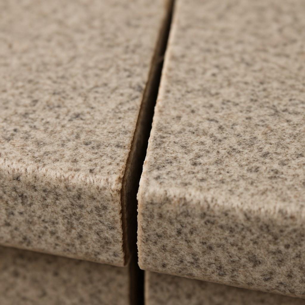 A separated seam on a kitchen countertop