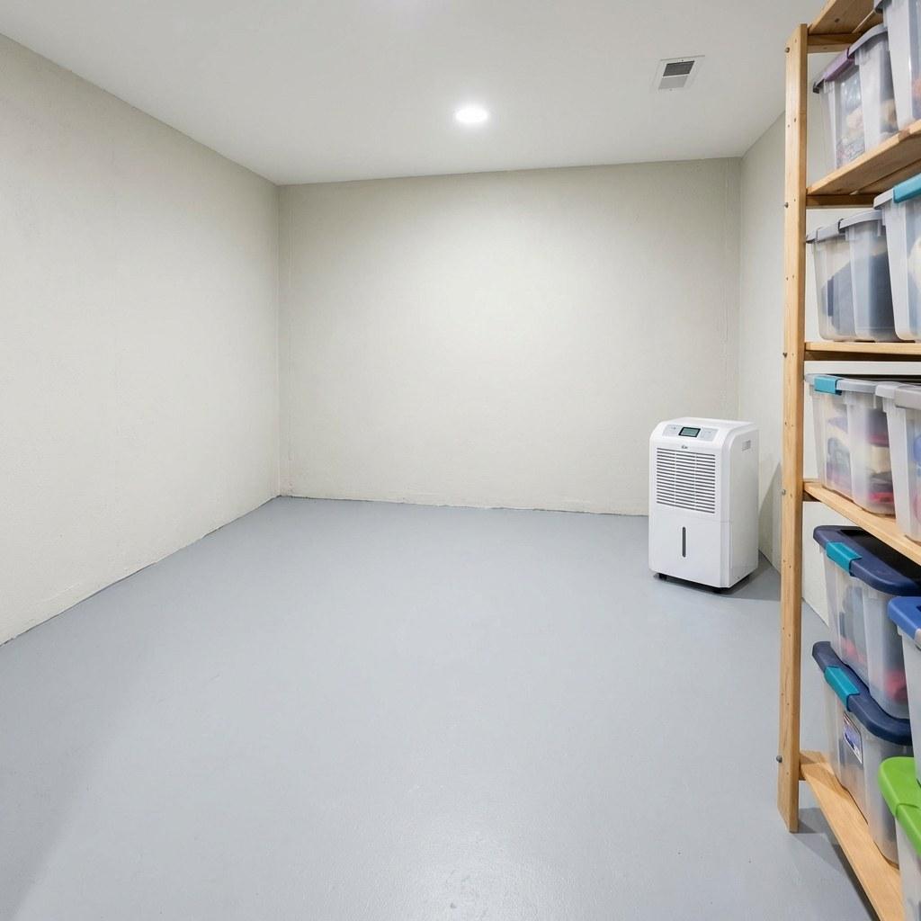 A clean and dry basement area