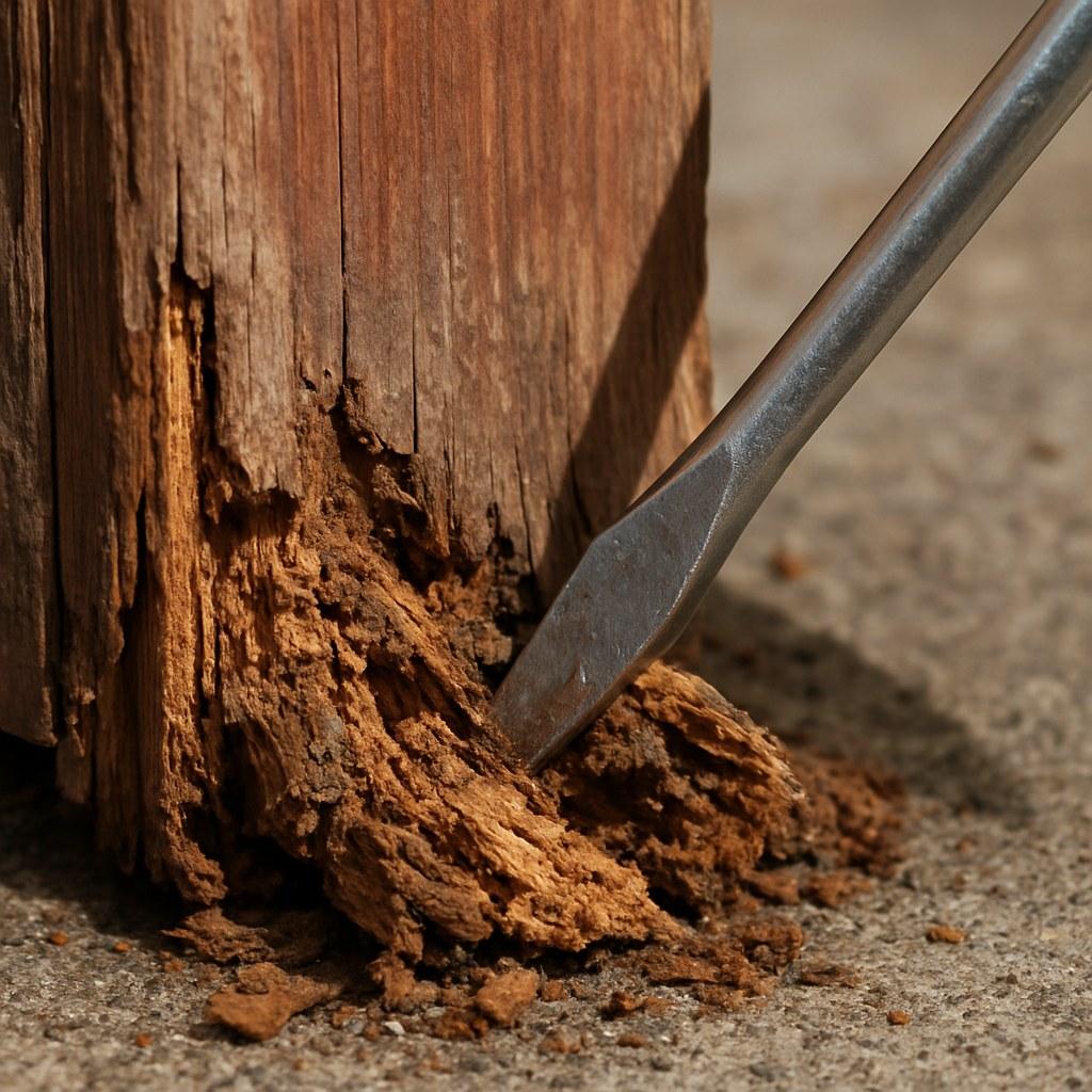 Diagnosing wood rot on a door