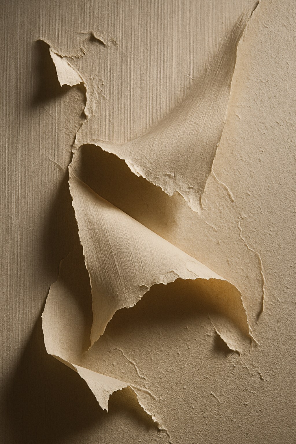 Wallpaper peeling away from a wall