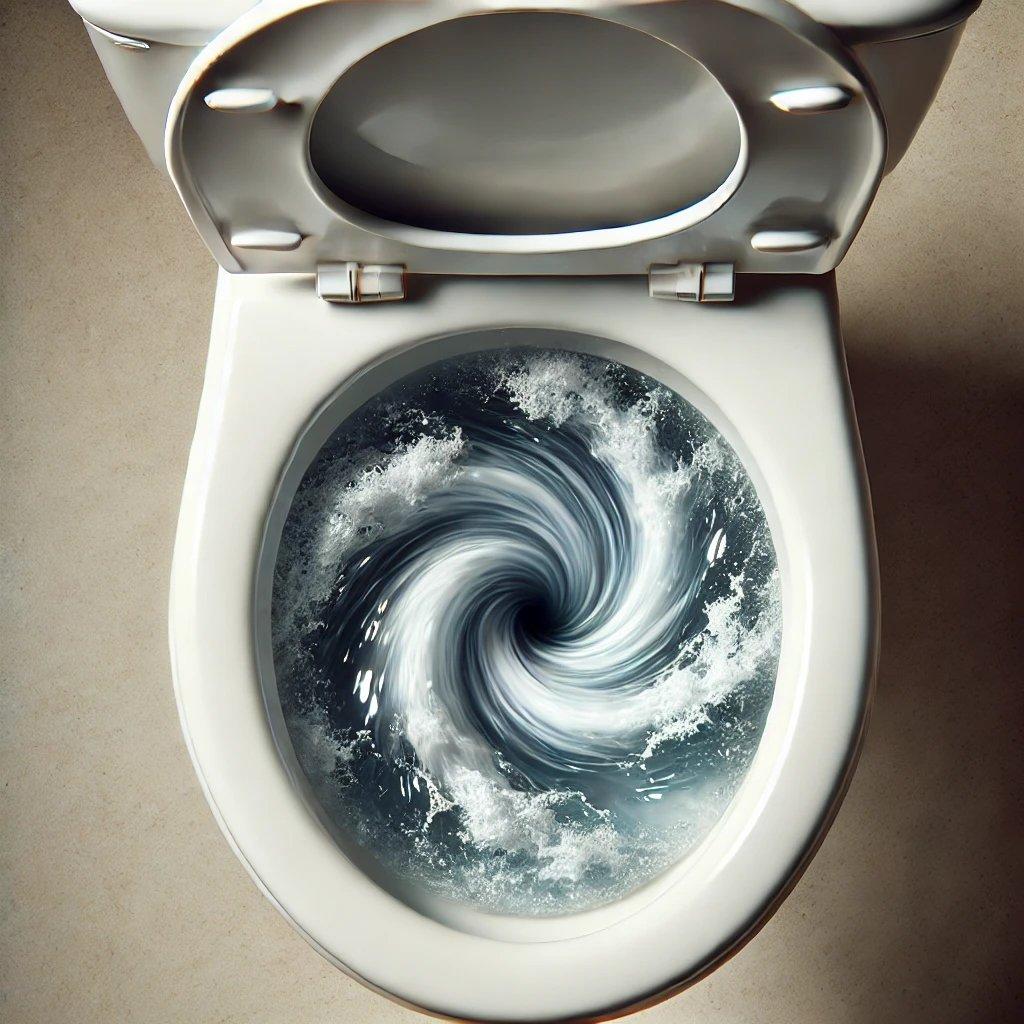 Illustration of a running toilet mechanism