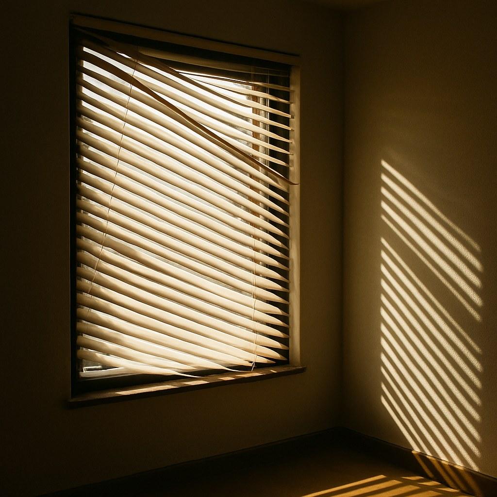 Window blinds that are stuck and won't tilt properly.