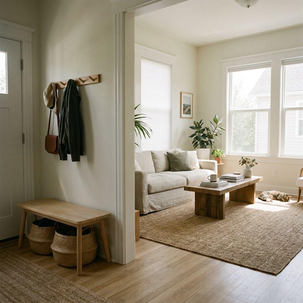 A tidy and calm entryway in a modern home